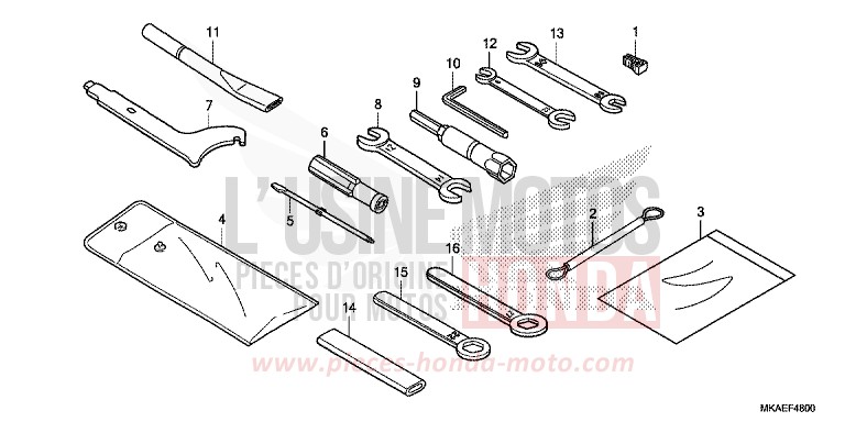 OUTILS de Integra 750 MAT MAJESTIC SILVER METALLIC (NHB70) 2018